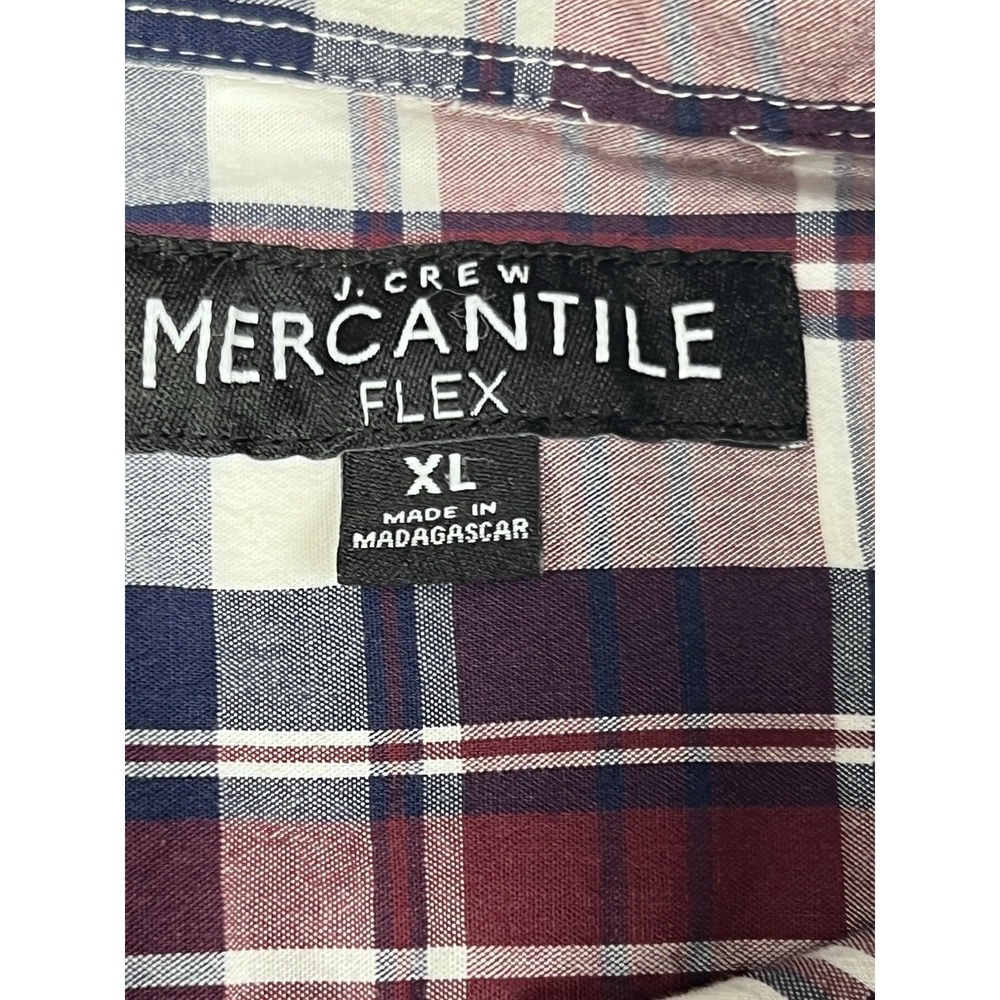 J Crew Mercantile Flex Shirt XL Slim Fit Purple‎ Check Long Sleeve Button Down - Picture 2 of 4